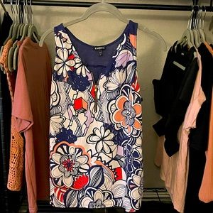 EXPRESS Tank Top | Size S | Navy Blue Floral